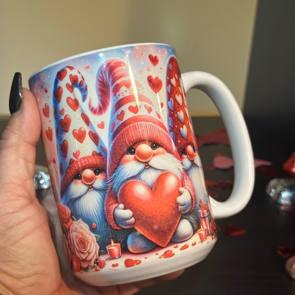 Hand Crafted Valentines Day Gnome Sublimated 15oz Mug - Picture 9 of 11